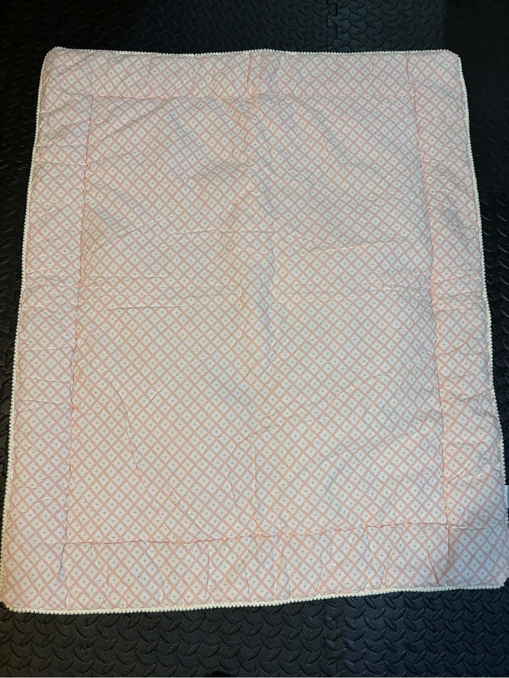 Levtex Gray and Pink Owl Tree Baby Quilt